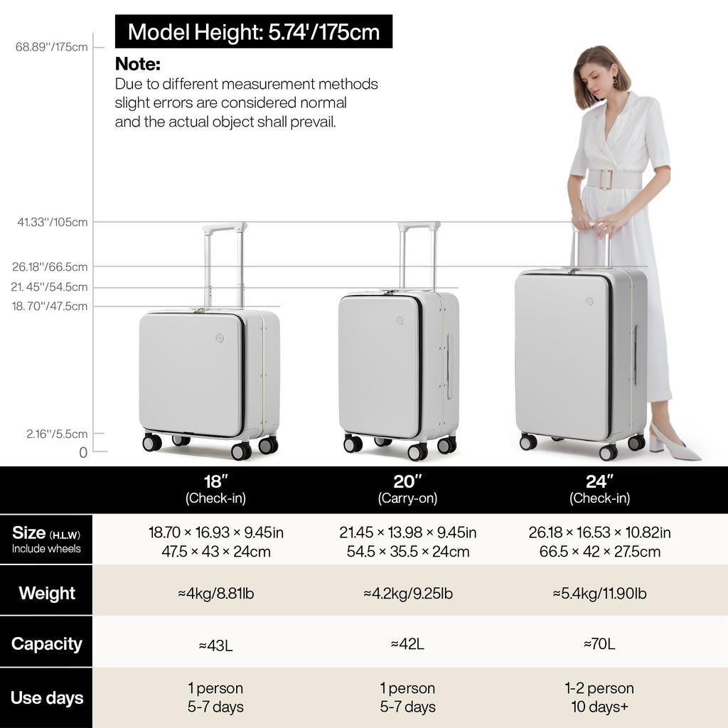 20'' Carry On Luggage with Front Pocket S721104