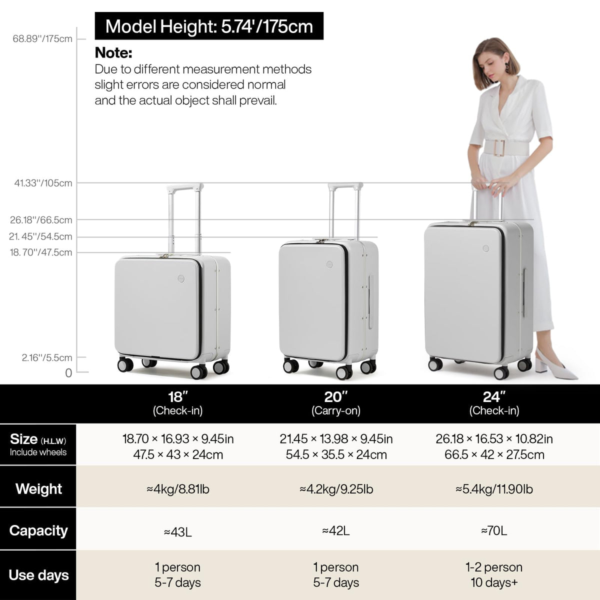 20'' Carry On Luggage with Front Pocket S721104