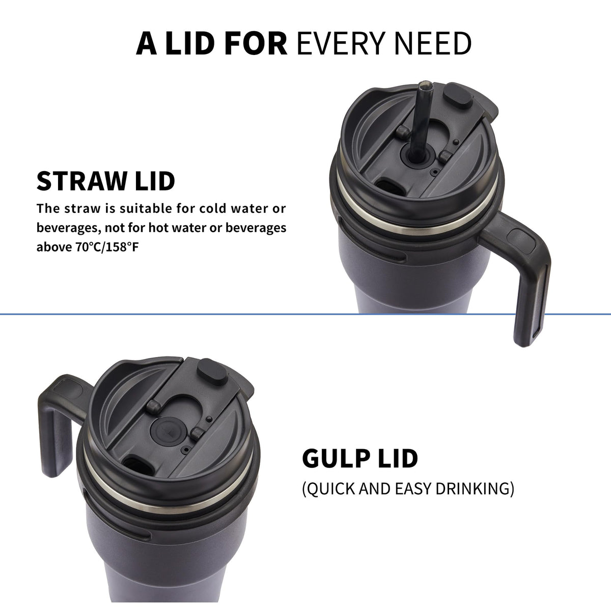20 oz Insulated Travel Coffee Mug Tumbler with Handle and Straw K631