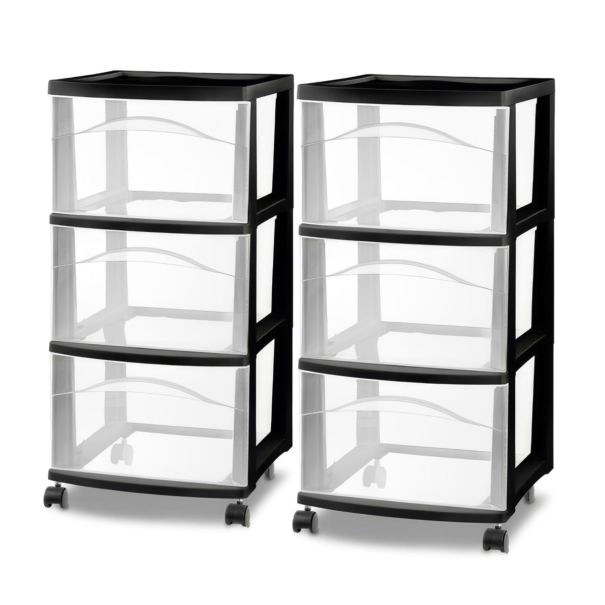 3-Drawer Cart with Wheels, 2-Pack J9816