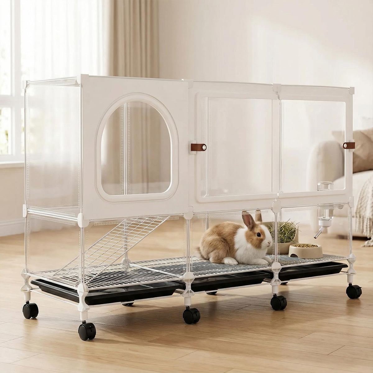 2-Tier Pet House Cage with Pull Out Tray M683036