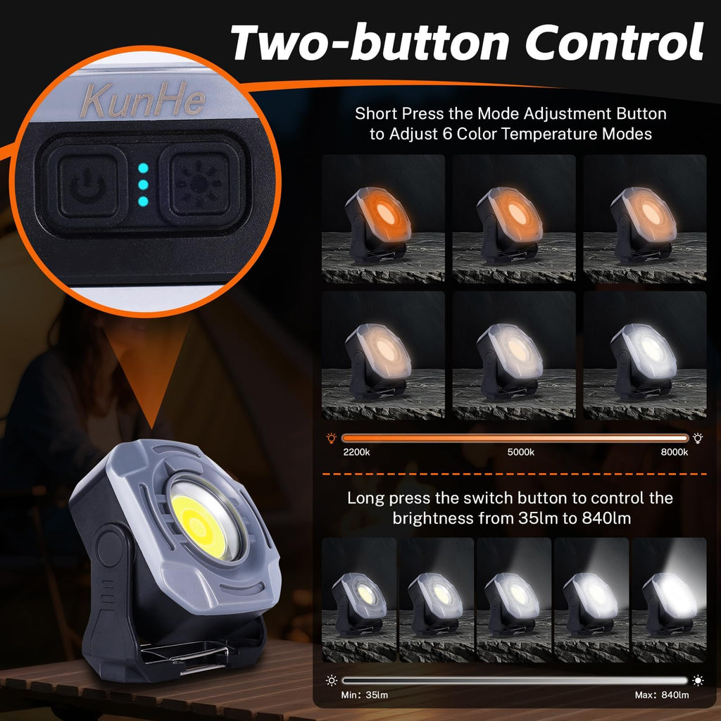 3 Pack 4000mAh 840 Lumens Magnetic Rechargeable Work Light O3729