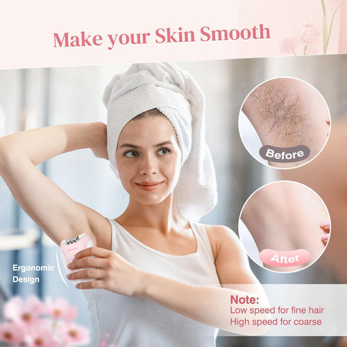 2-Speed Rechargeable Epilator with LED Light J9317