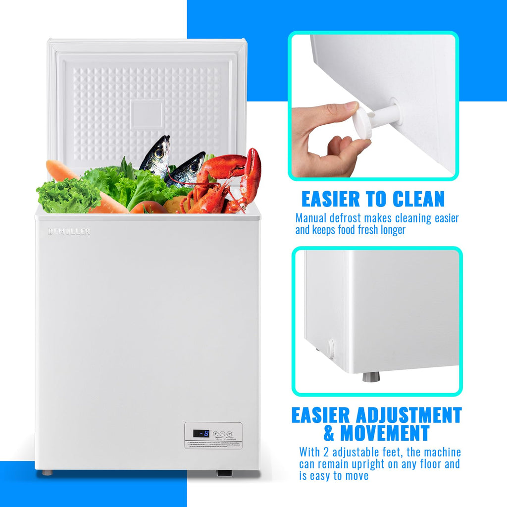 3.5 CU.FT White Chest Freezer with Two Removable Baskets V588