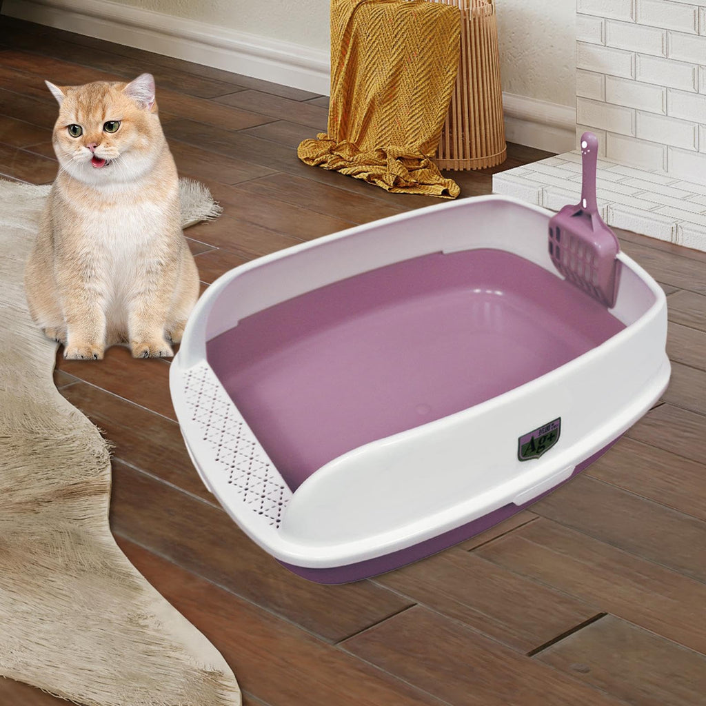 Pink Semi Enclosed Cat Litter Box Q21270