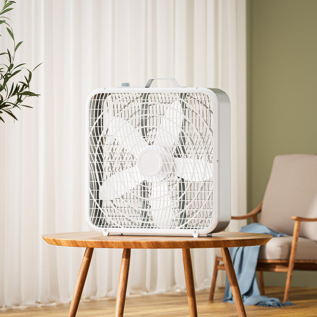 20” Box Floor Fan, 3-Speed White E7141