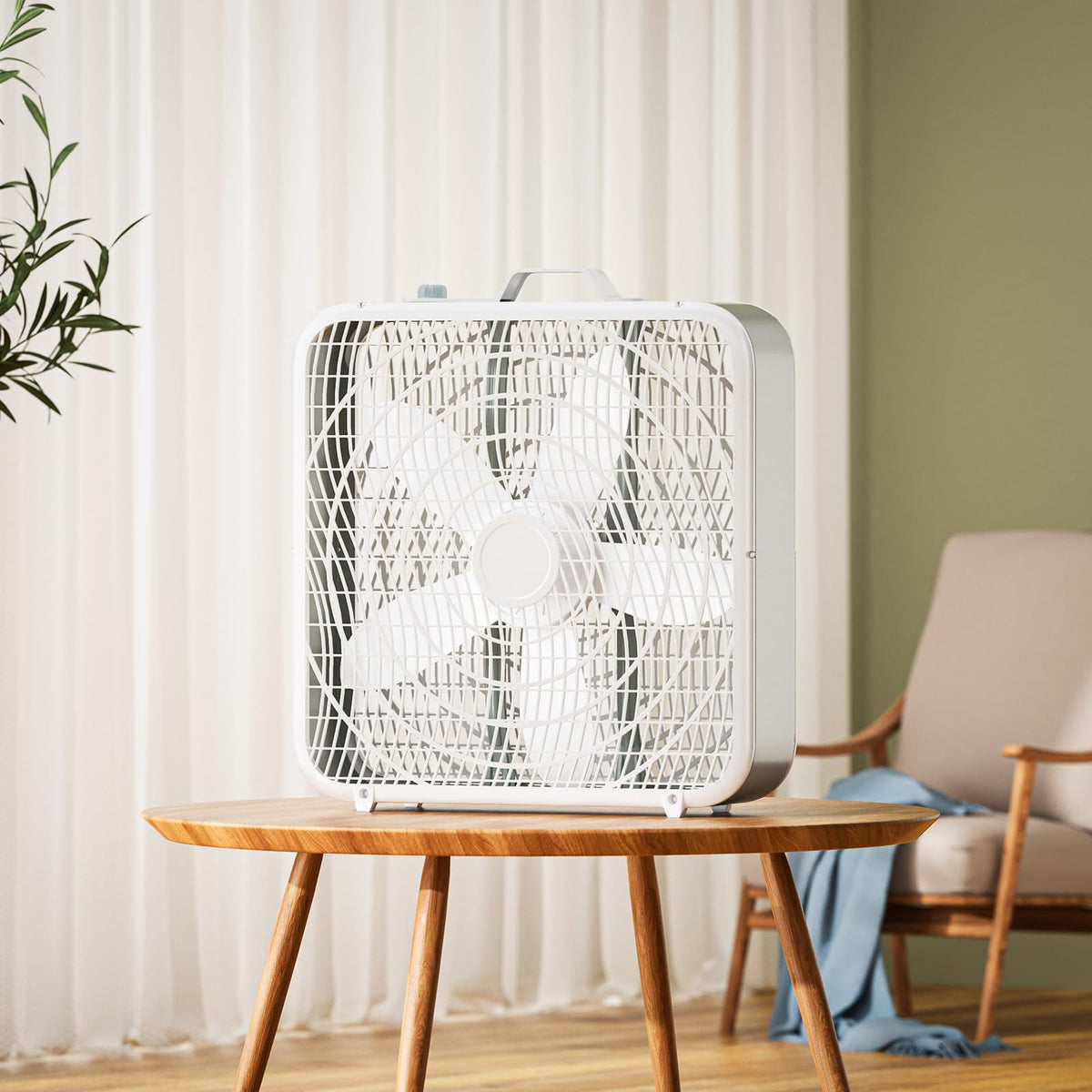 20” Box Floor Fan, 3-Speed White E7141