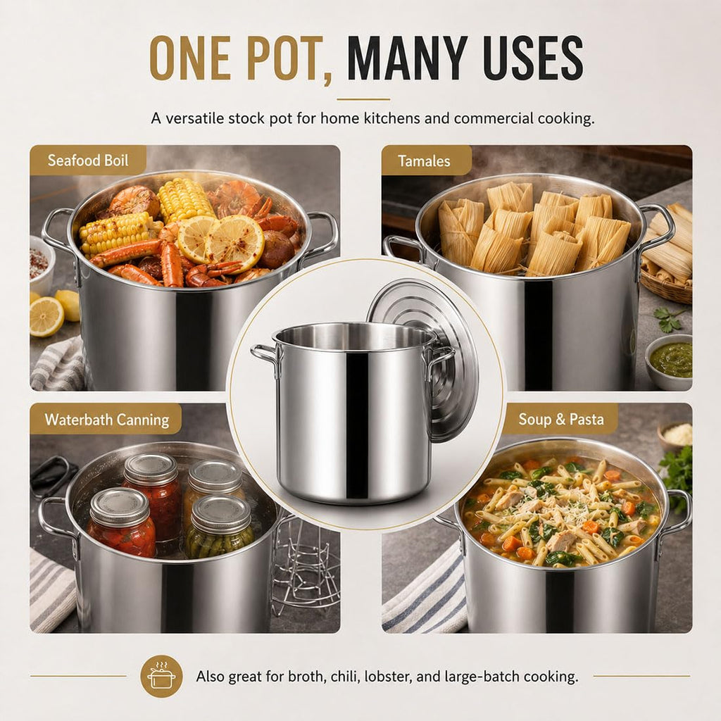 Heavy Duty Stainless Steel Stock Pot with Lid Z608