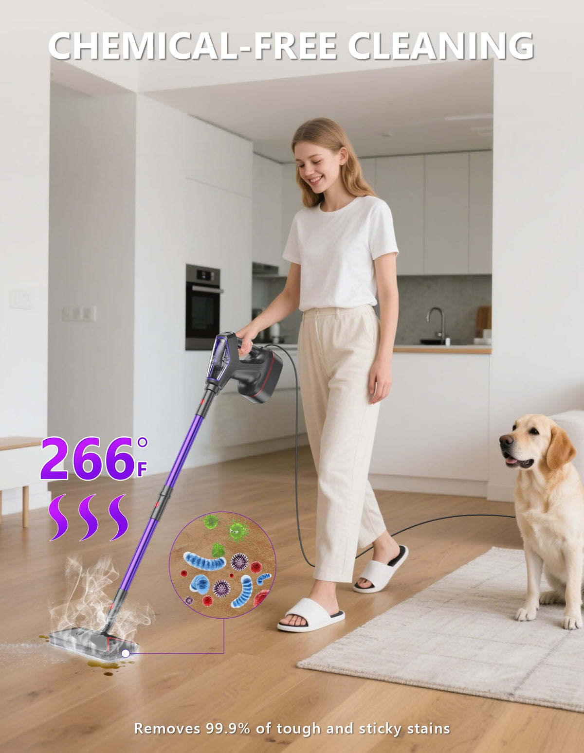 Heavy Duty All-in-One Steam Mop with Detachable Handheld Steamer O941