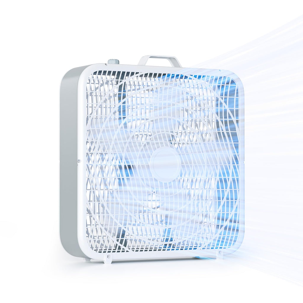 20” Box Floor Fan, 3-Speed White E7141