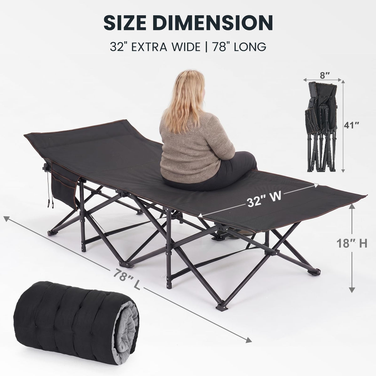 Oversized XXL Folding Camping Cot O466849
