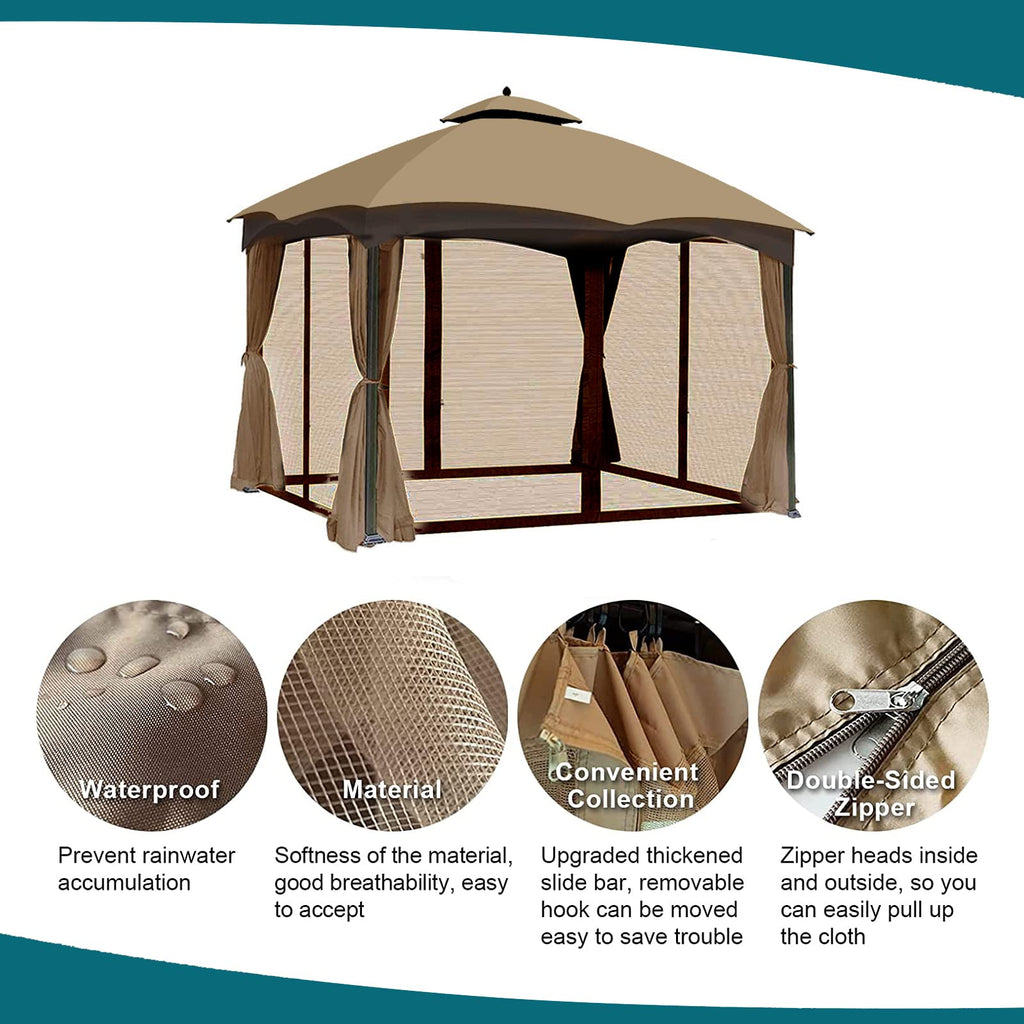 Brown 4-Panel Mosquito Netting T863