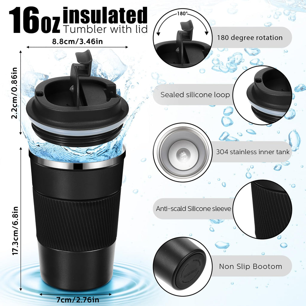 4 Pack 16 Oz Travel Coffee Mug with Lid O75017