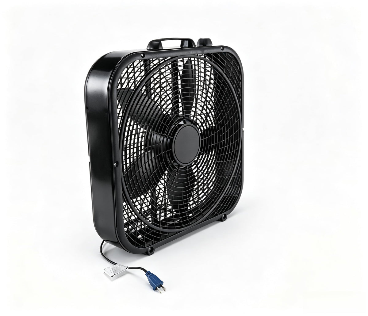 20 Inch Black 3-Speed Box Fan with Handle K408