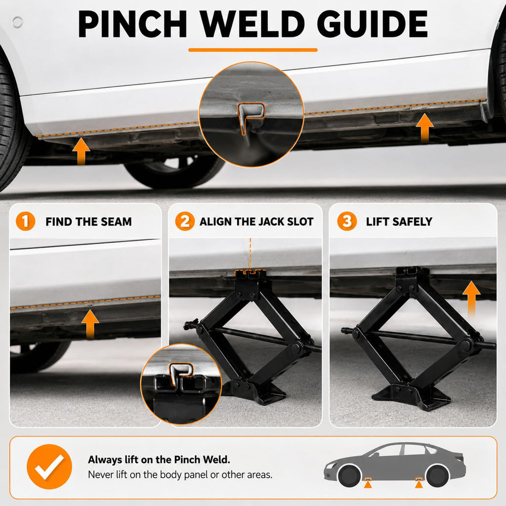 3 Ton Scissor Car Jack Kit with Ratchet Wrench P526