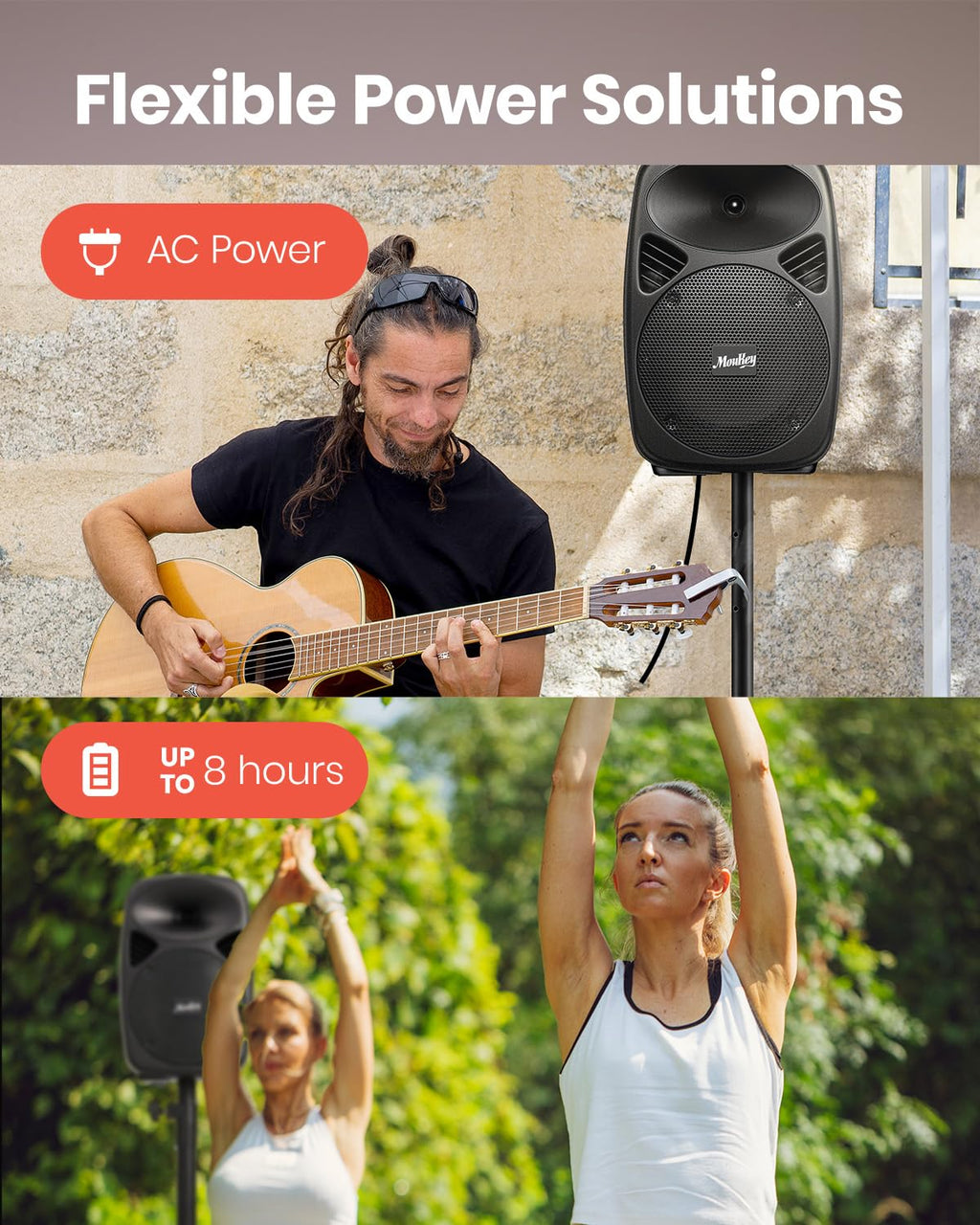 8 Inch Rechargeable Bluetooth PA System with Tripod Stands, Wired Mic J12771