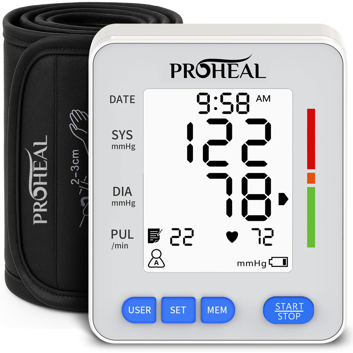 Talking Blood Pressure Monitor with Upper Arm Cuff, Backlit Display, Carry Bag J280