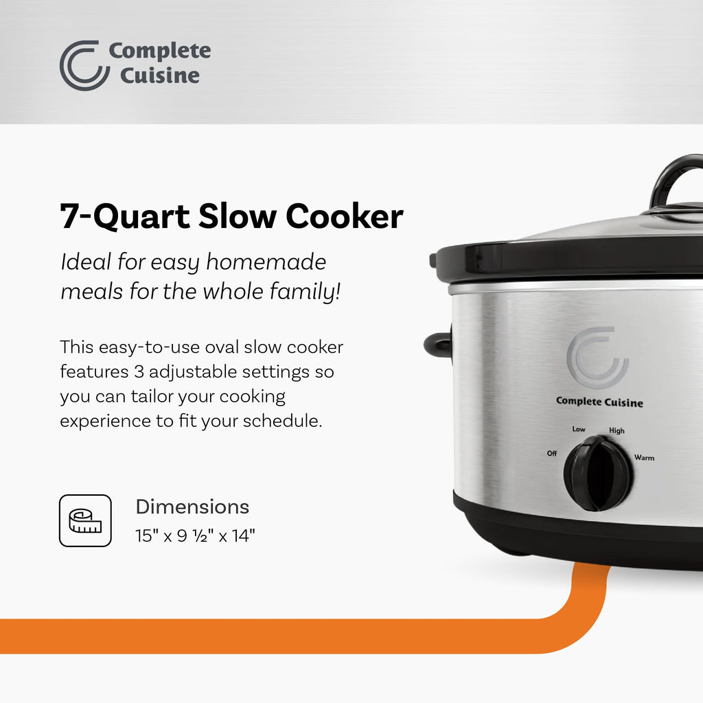 7-Quart Oval Stainless-Steel Slow Cooker Q27838