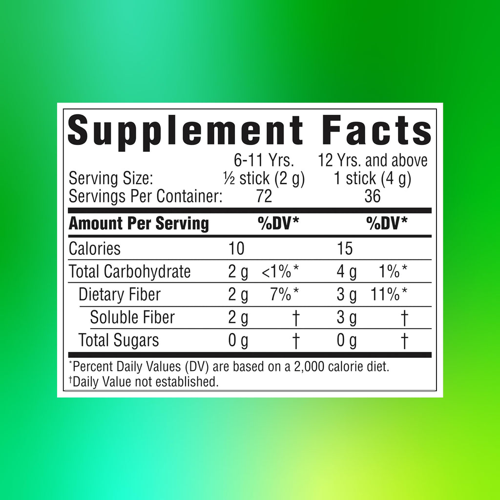 Unflavored Prebiotic Fiber Supplement Powder, 72 Stick Packs P7588