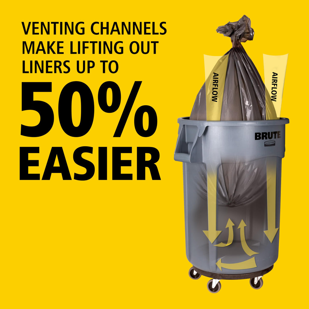 44-Gallon Gray Heavy-Duty Round Trash Container V973