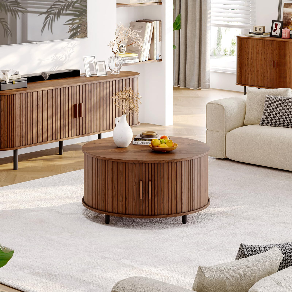 31.5" Round Coffee Table with Storage Y938411