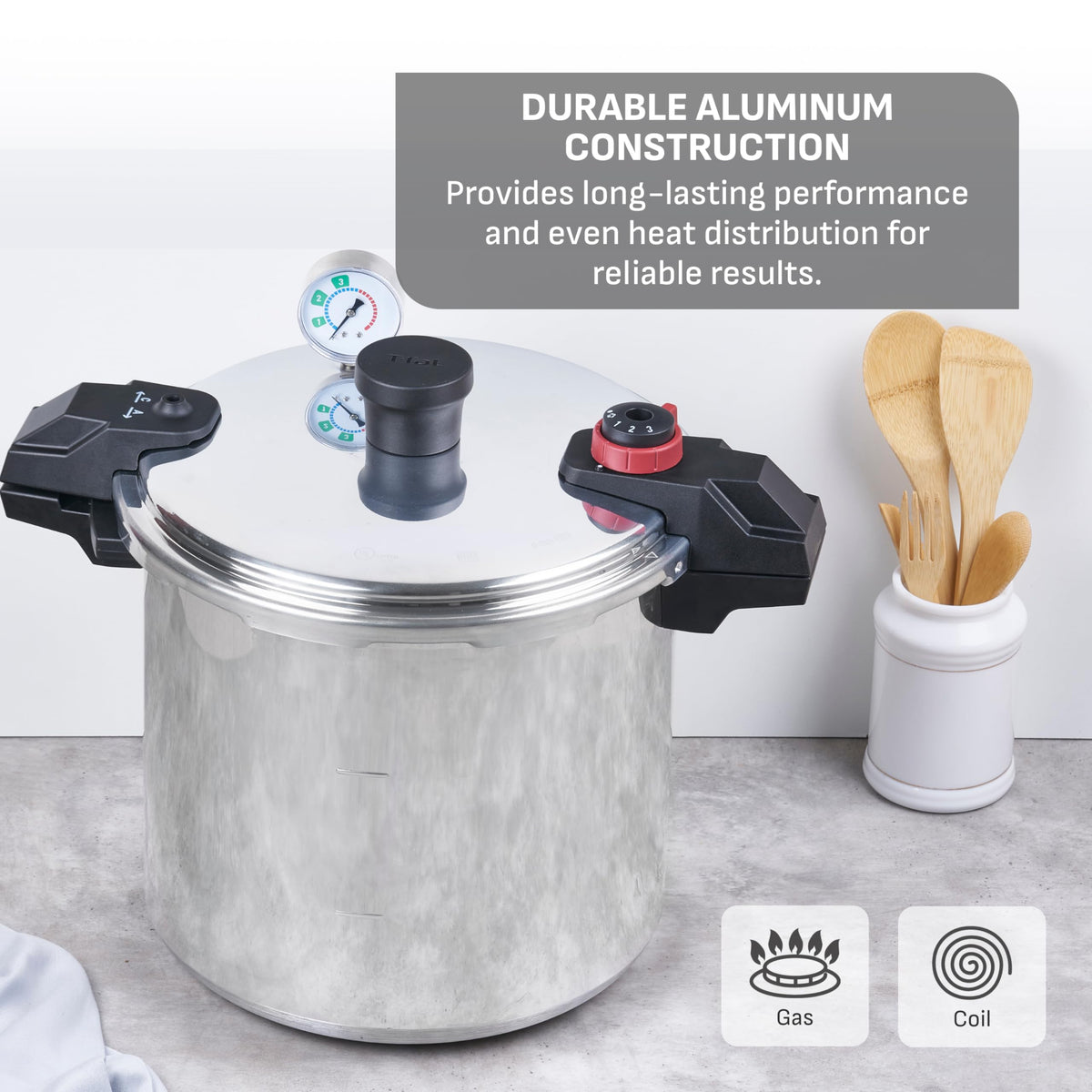 22-Quart Aluminum Pressure Canner with Racks T39079