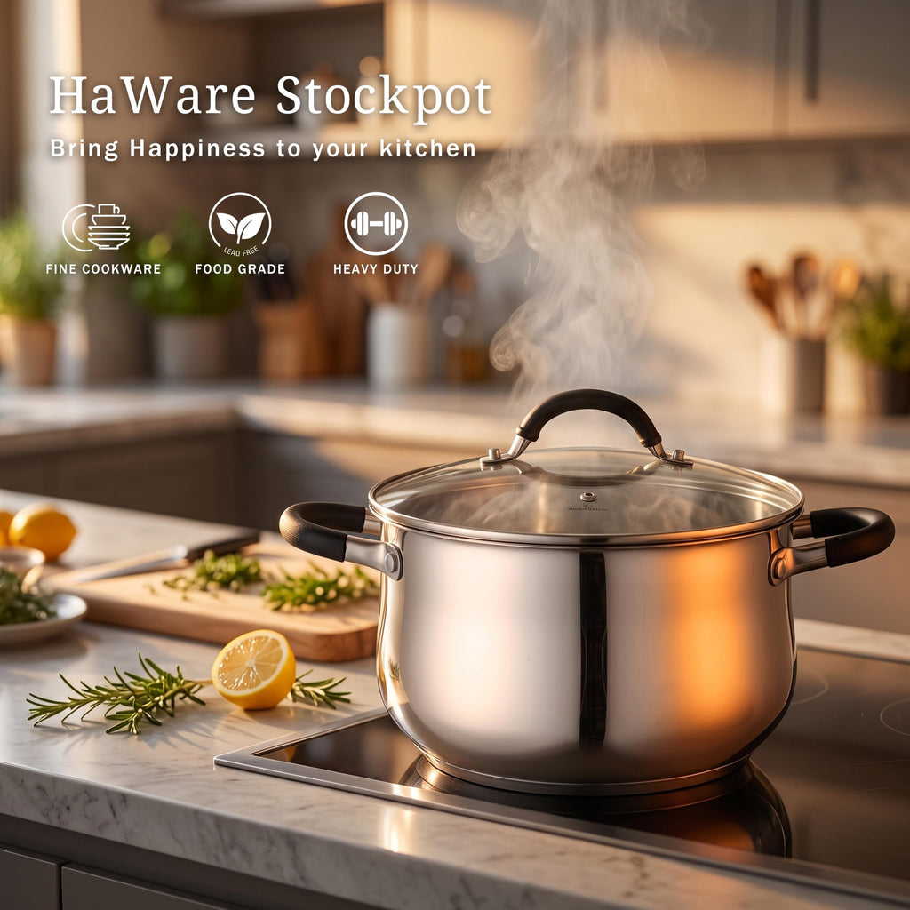 6 Quart Stainless Steel Induction Stock Pot with Lid Z8614