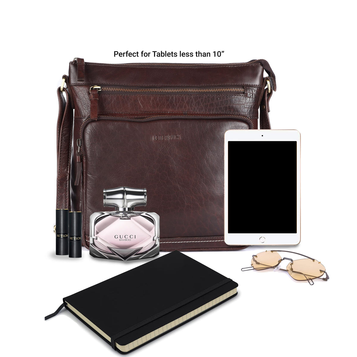 Extra-Large Genuine Leather Crossbody Purse I8678