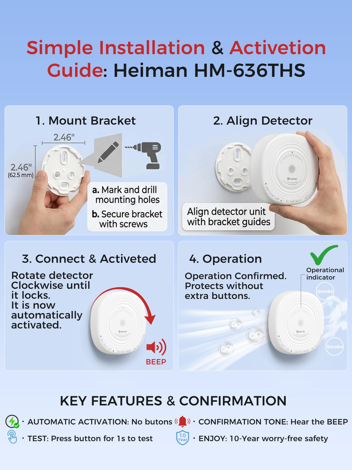 Smoke and Carbon Monoxide Detector 3-Pack S60761