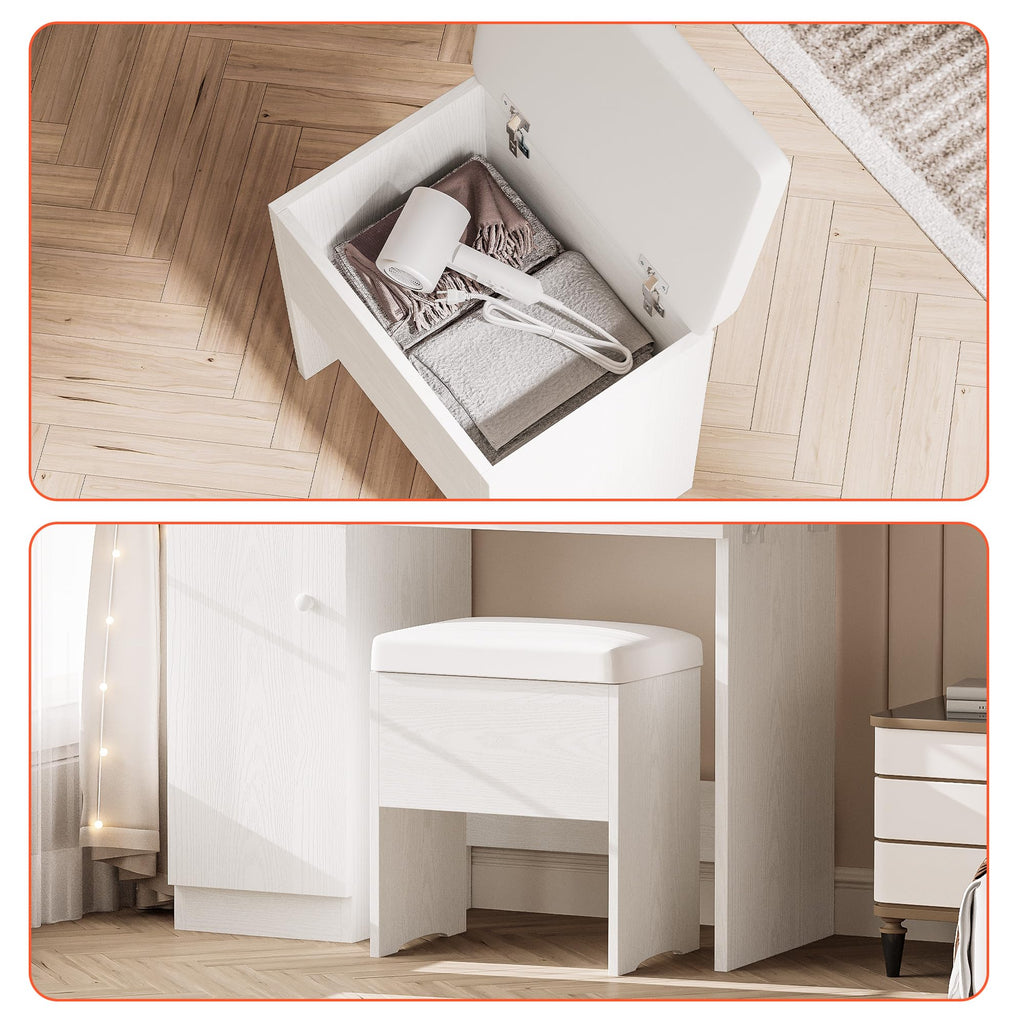 Vanity Desk with Charging Station and Storage B5626