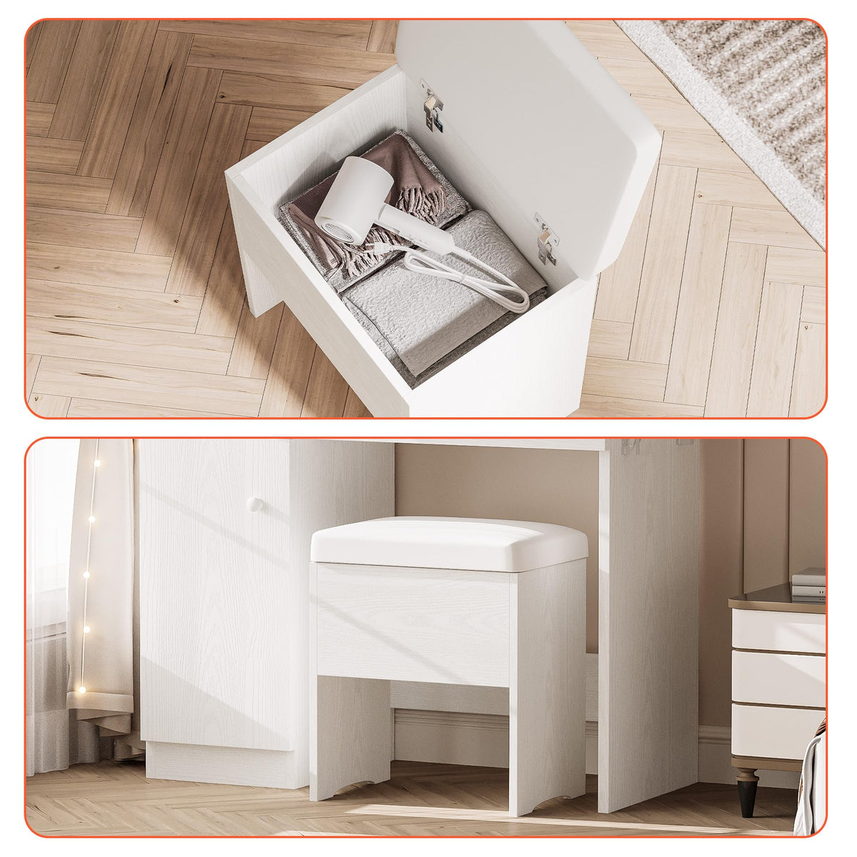 Vanity Desk with Charging Station and Storage B5626