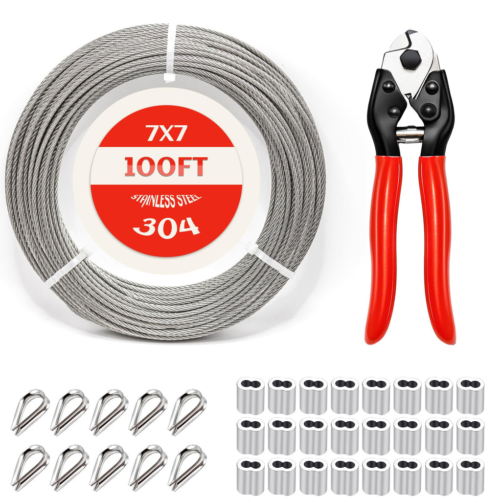 1/8 Inch Stainless Steel Cable 100FT 7x7 Strand Core O1175