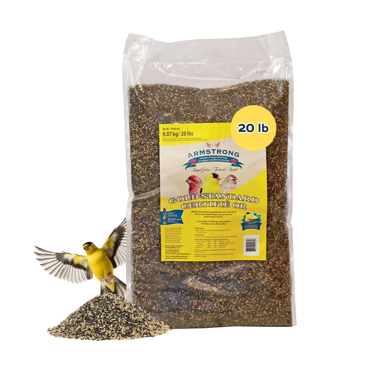 20 Pounds Bird Food with Nyjer Seeds and Sunflower Kernels U696626
