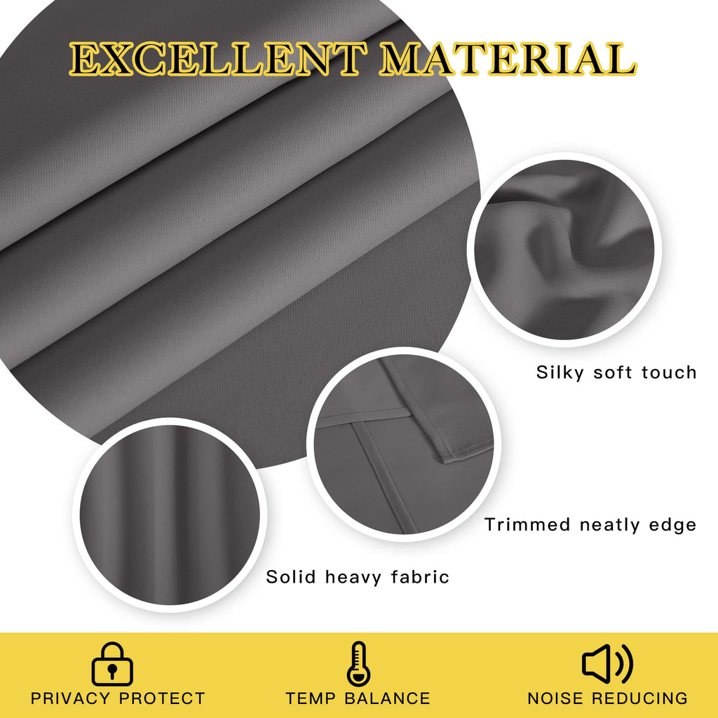 Grey Blackout Curtains 84 inch 1 Panel O73215