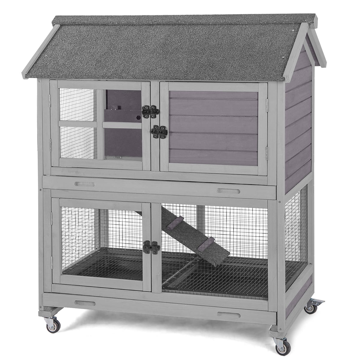 Indoor Rabbit Hutch with Removable Tray and Ramp M469