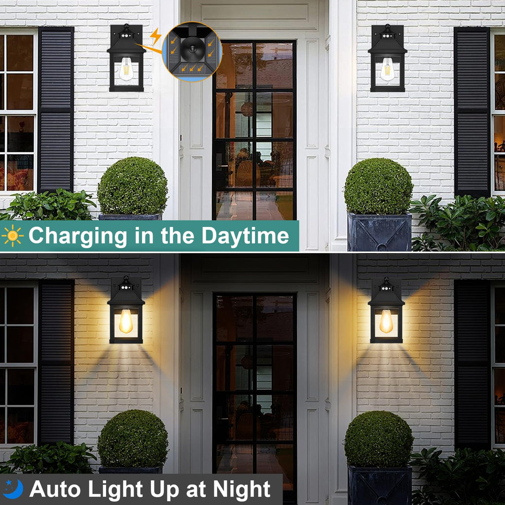Solar Porch Lights Outdoor Dusk to Dawn with Motion Sensor T534