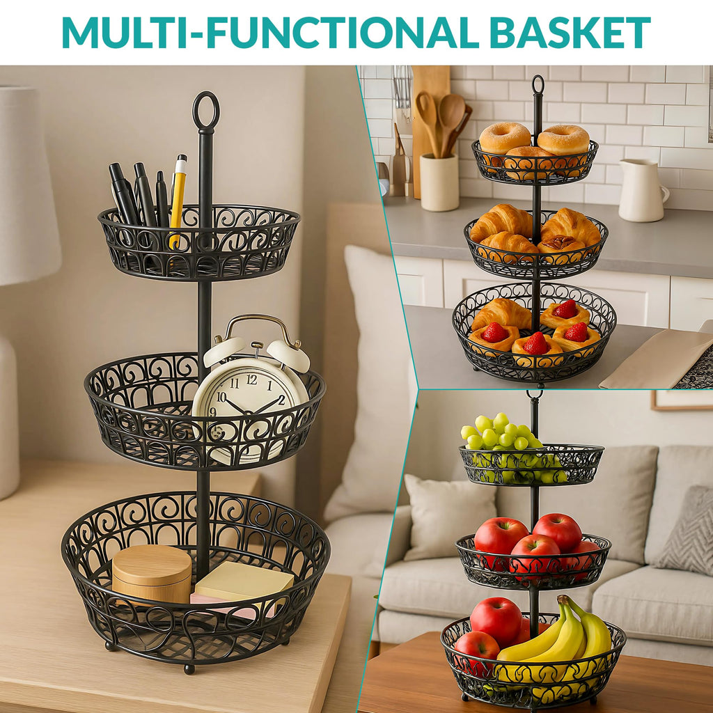 3-Tier Metal Fruit Basket Y69930