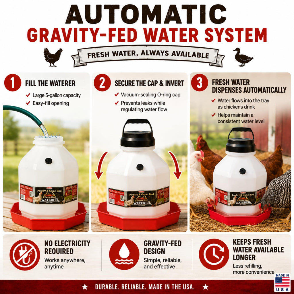 5 Gallon Translucent Plastic Poultry Waterer C9726