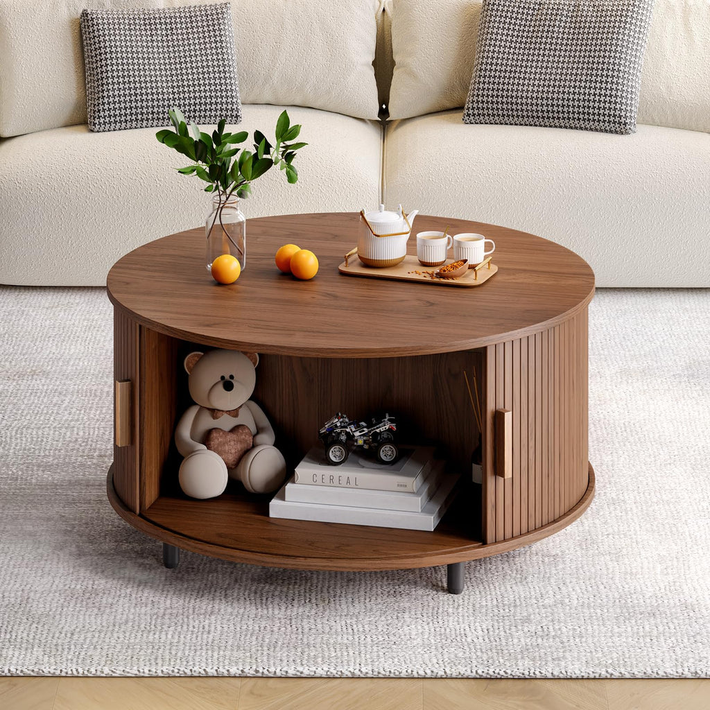 31.5" Round Coffee Table with Storage Y938411