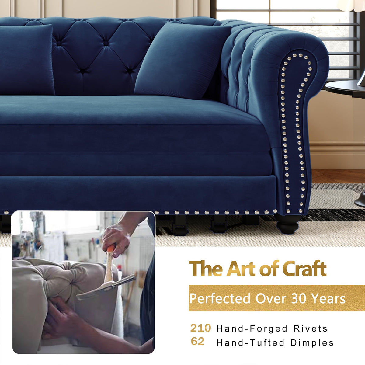 Blue Velvet Pull Out Sleeper Sofa Bed Z5027