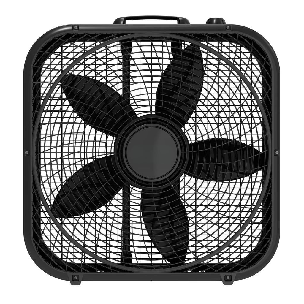 20 Inch Black 3-Speed Box Fan with Handle K408
