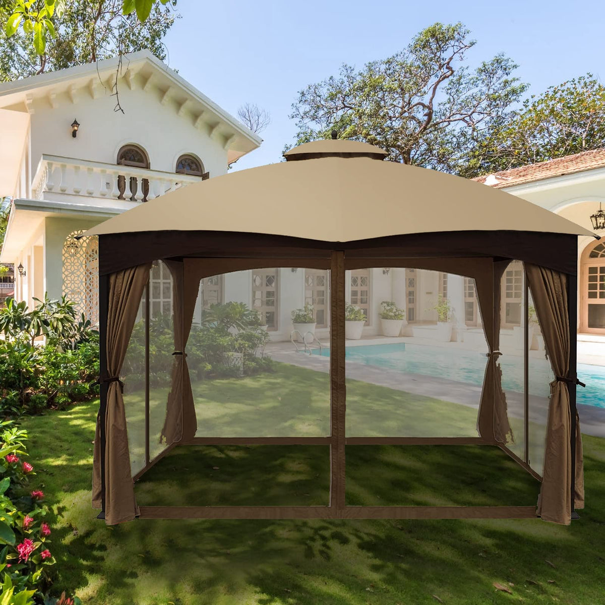 Brown 4-Panel Mosquito Netting T863