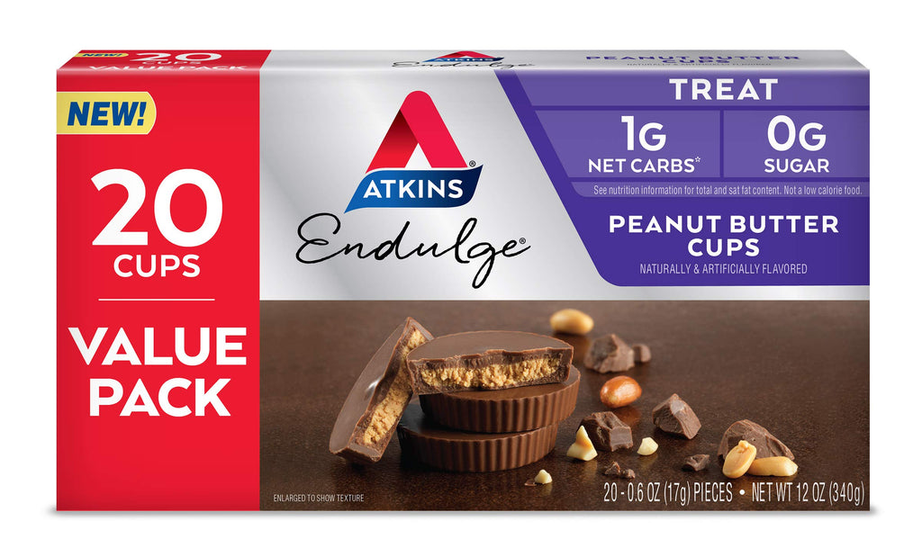 Dark Chocolate Protein Shake, 15g Protein, 2g Net Carb, 12 Count & Peanut Butter Cups, 0g Sugar, 20 Count U731