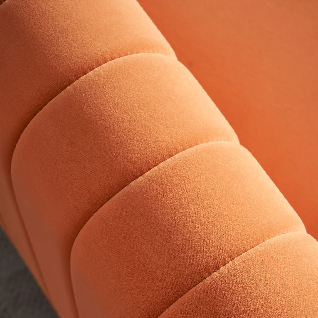 Tufted Velvet Sofa with Golden Metal Legs P48012