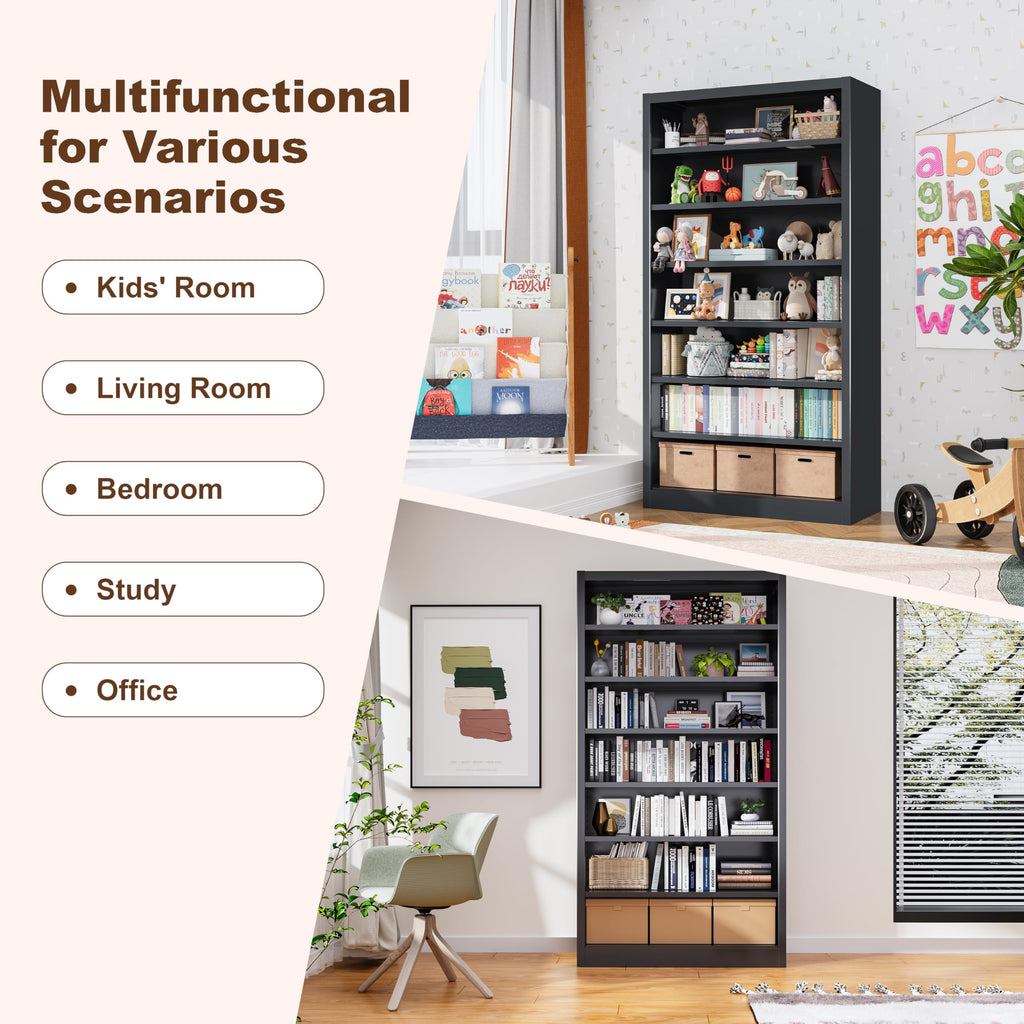 7 Tier Metal Media Storage Cabinet with Adjustable Shelves J5591
