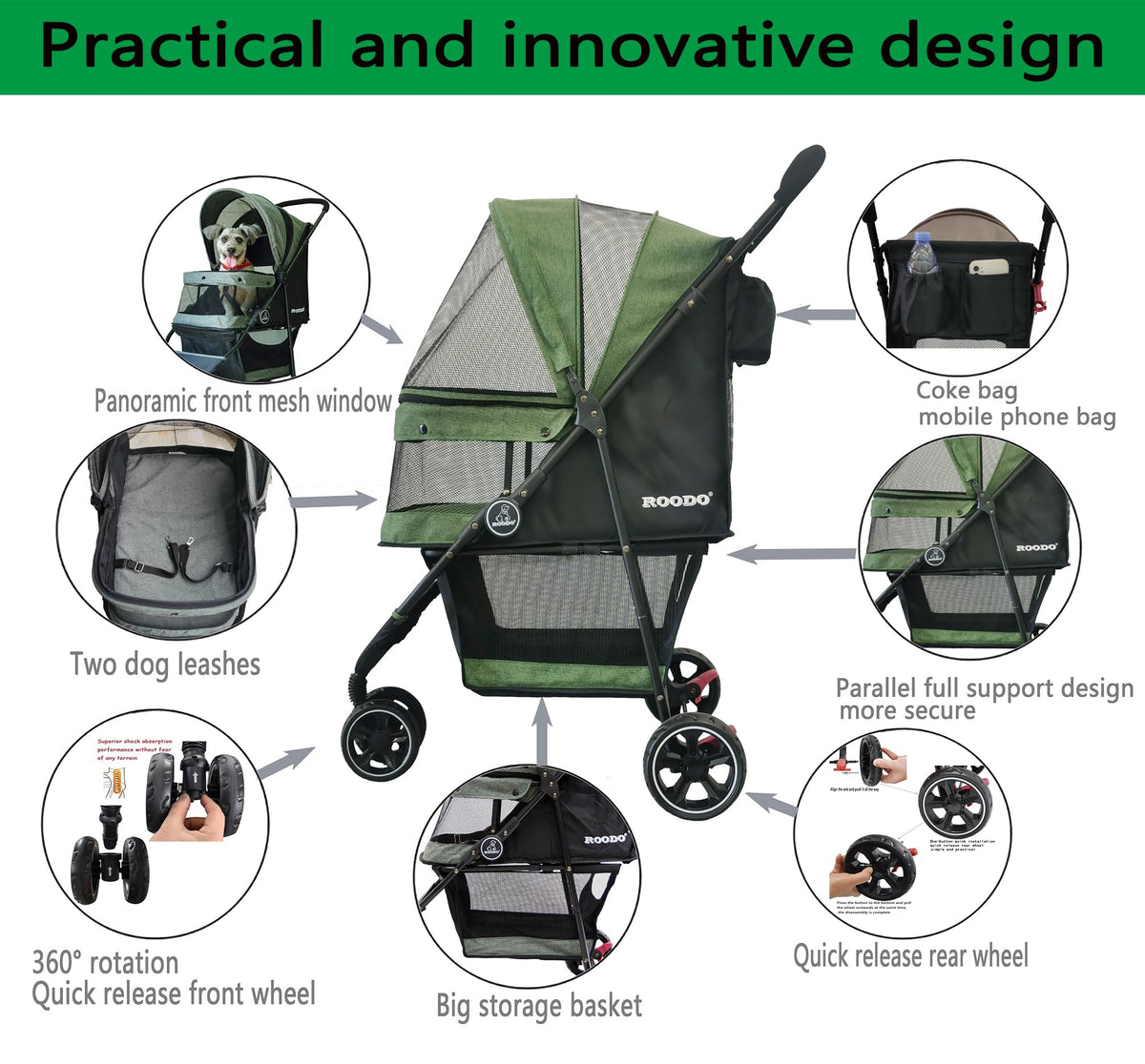 3 Wheel Foldable Pet Stroller N125