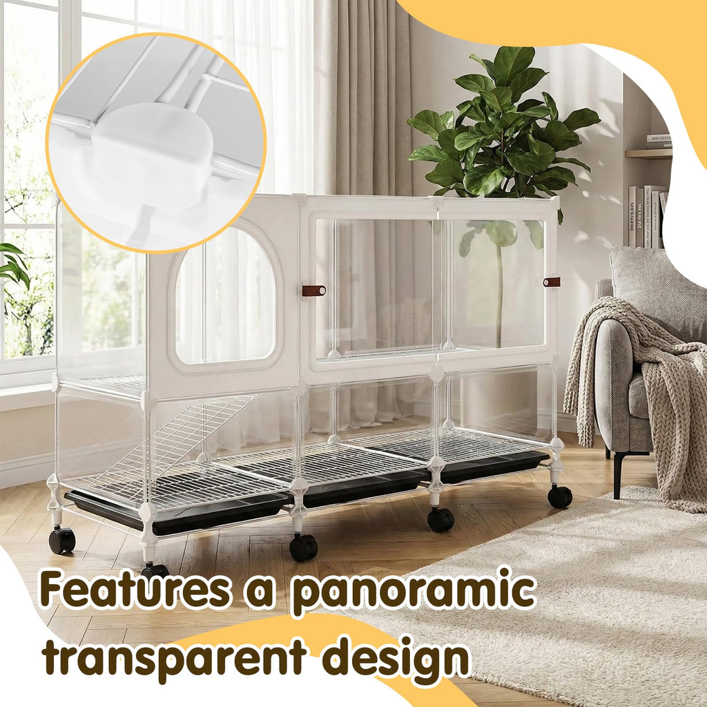 2-Tier Pet House Cage with Pull Out Tray M683036