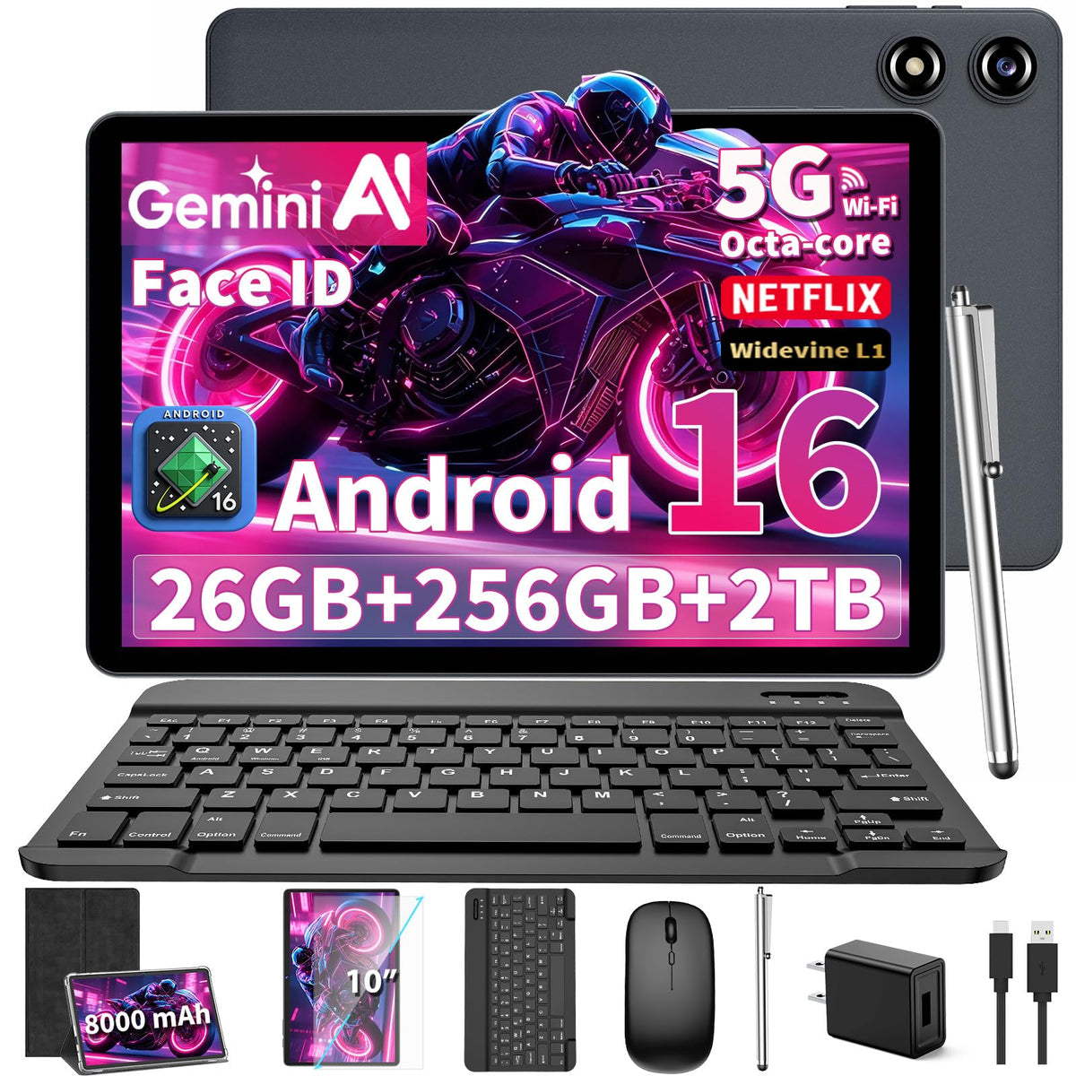 10 inch Android Tablet with Keyboard V5219