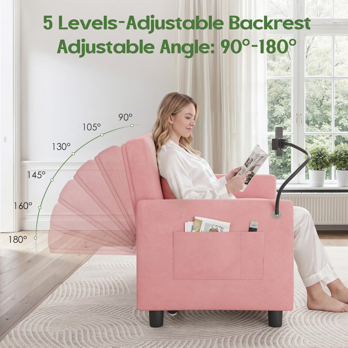 Pink Convertible Sleeper Sofa Bed R269