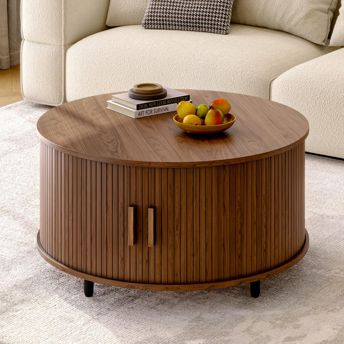 31.5" Round Coffee Table with Storage Y938411